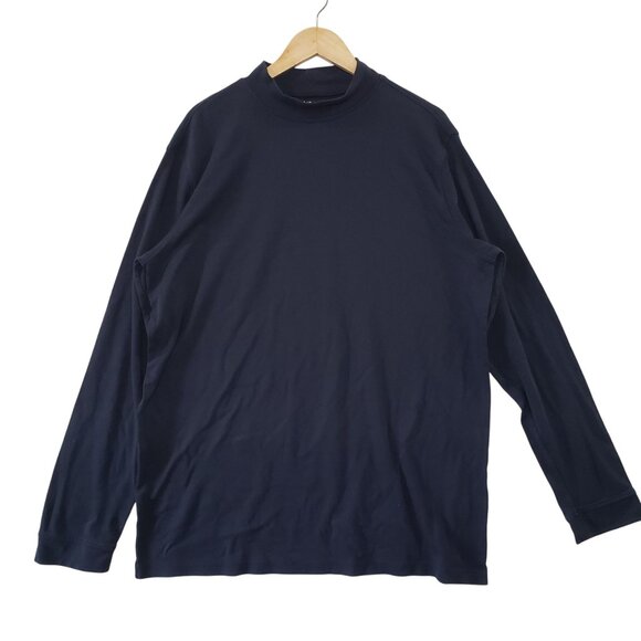 Croft & Barrow Mens Navy Long Sleeve Mock Neck Shirt XLT Normcore Basic Casual - Picture 1 of 6